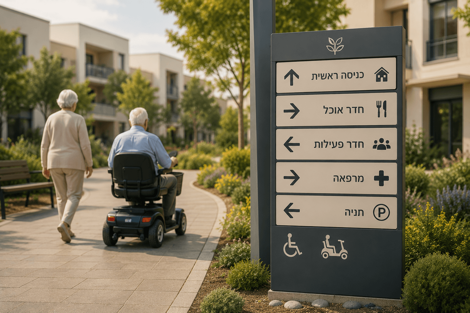 שילוט חכם לבתי דיור מוגן